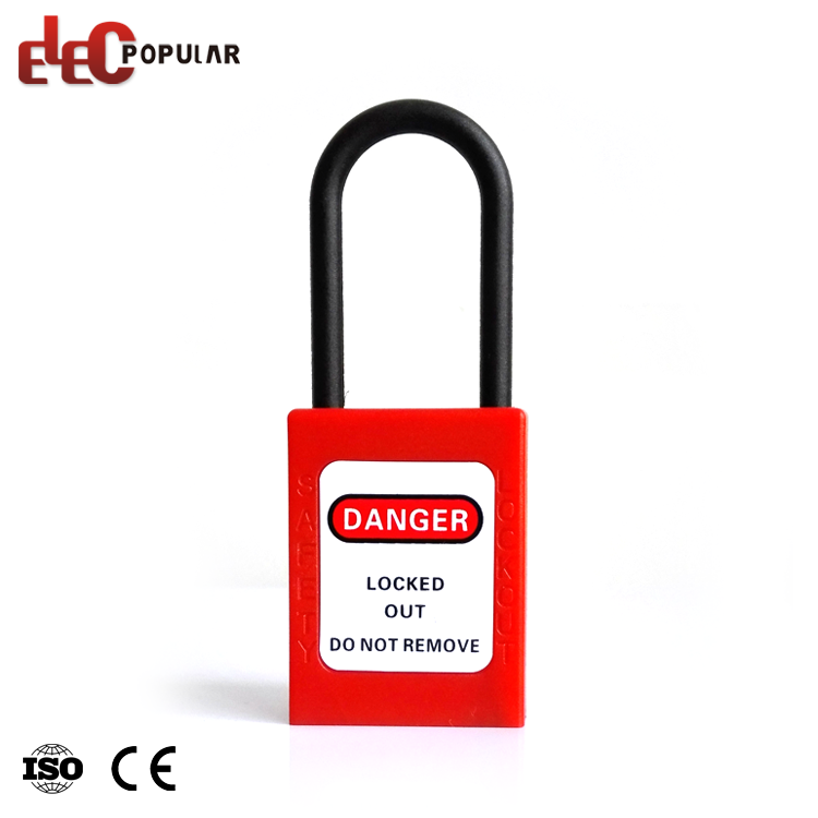 높은 보안 산업 38mm 슬림 절연 걸쇠 빨간색 안전 자물쇠